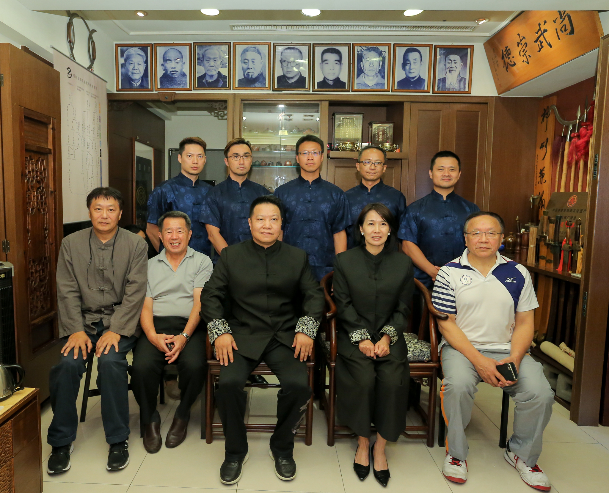 Grandmaster Zhang Shibo and wife (center, bottom). And Shifu Yukai Chang, Ph.D. (center top).